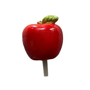 Nora Fleming Red Apple Mini with Green Leaf